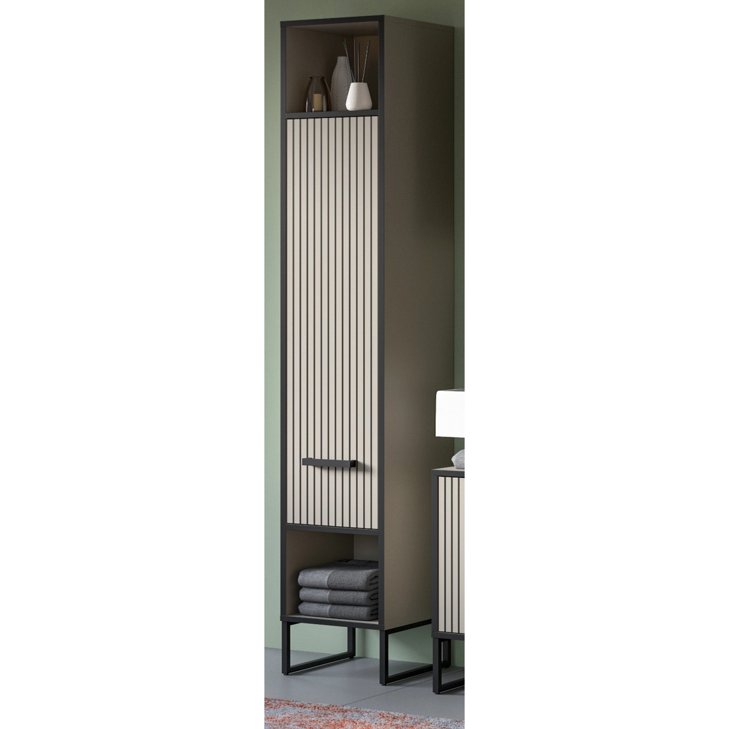 Inn.Furn Badezimmer Hochschrank in Sand 30 x 192 cm Scana günstig online kaufen