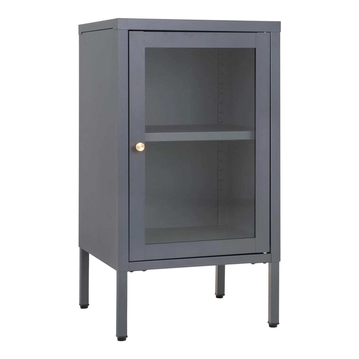 ebuy24 Dalby Vitrinenschrank 1 Glastür Grau günstig online kaufen
