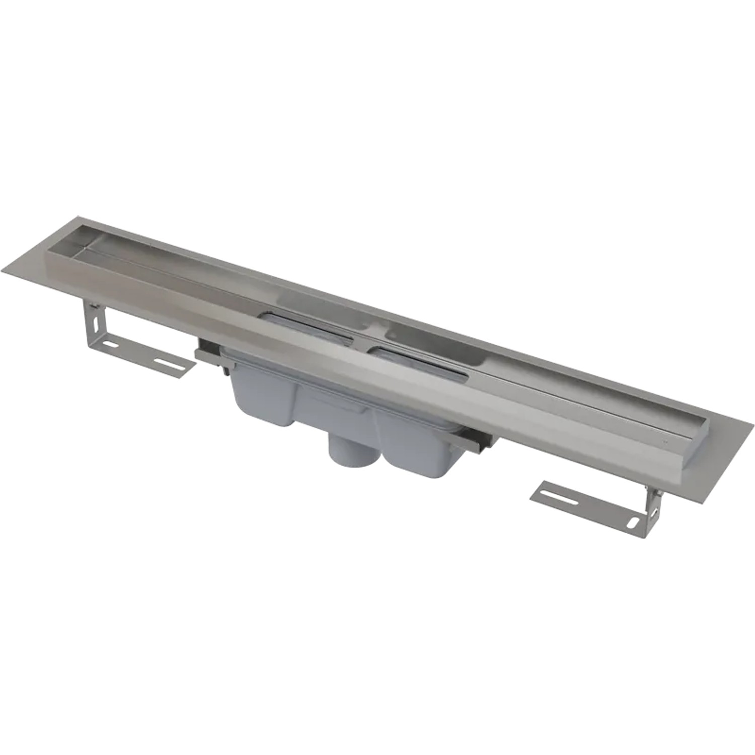 Alcadrain APZ1006-750 Duschrinne mit Rand 750 mm, senkrechter Abfluss.