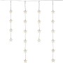 LED-Vorhang mit Sternen, warmweiß, transparentes Kabel, 5 m, für festliche Beleuchtung.