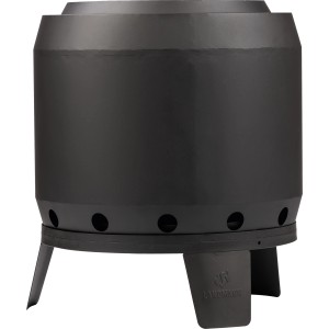 Schwarzer Landmann Feuerkorb, rauchfrei, Ø 50 cm, aus Stahl.