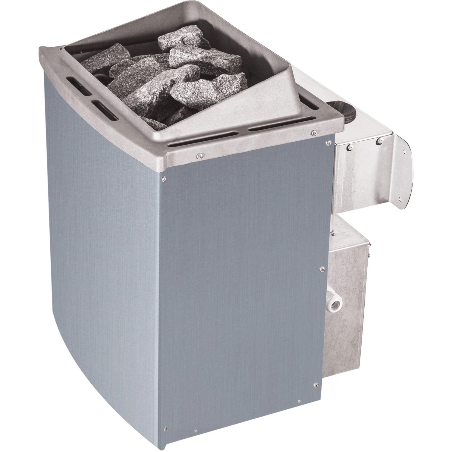 Saunaofen (9 kW) mit Saunasteinen für Woodfeeling Sauna Jella.