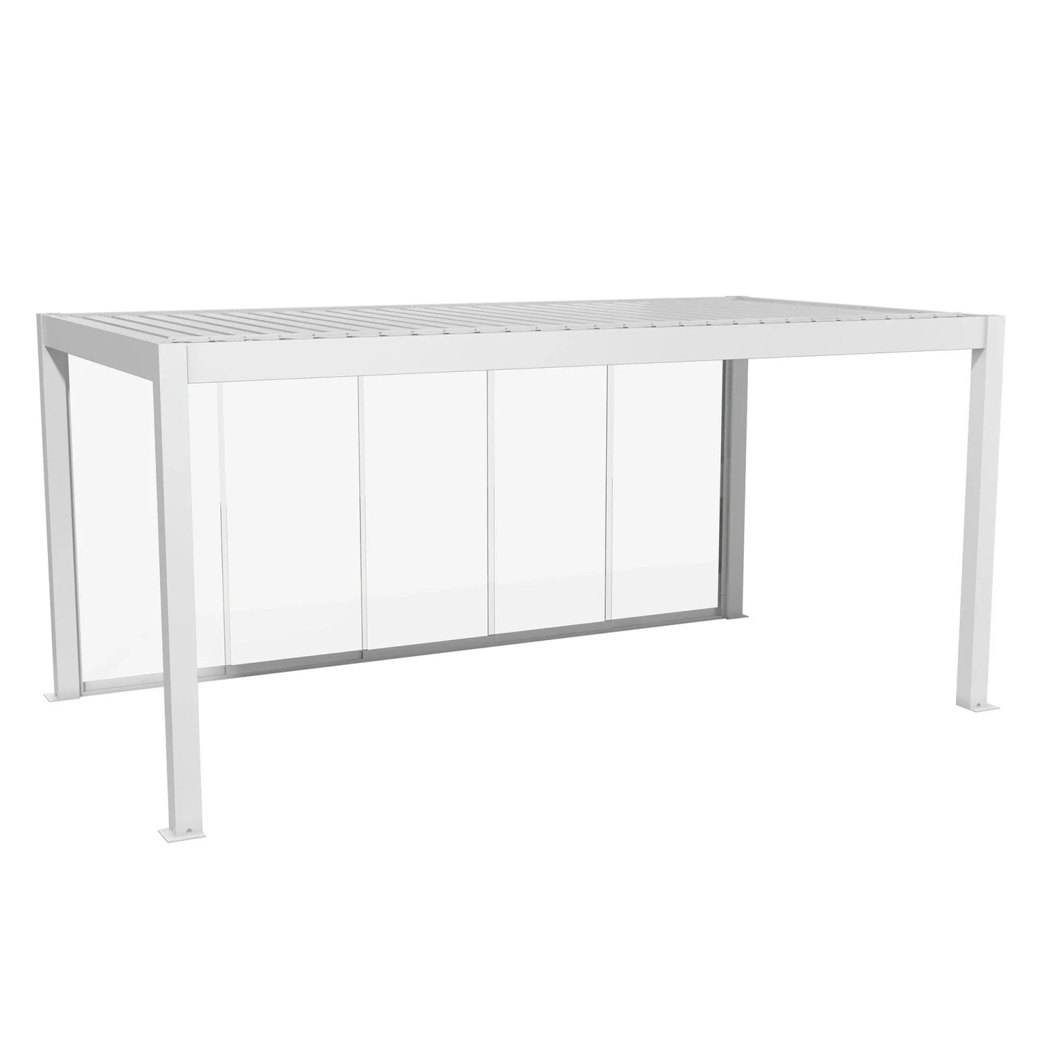 Biohort Glasschiebewand Klarglas Gr. 5,5m weiss Pergola
