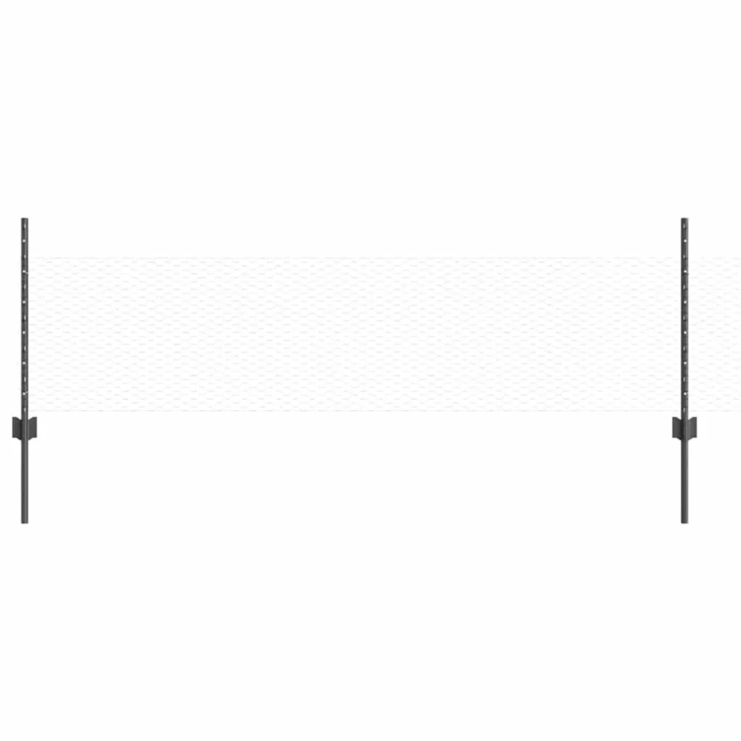 vidaXL Zaun mit Pfosten Grau 0,5 x 100 m Stahl und PVC 3336918