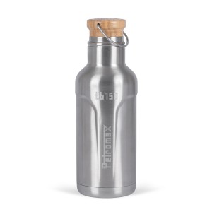 Petromax Isolierflasche TB150, 1,5 l, Edelstahl mit Bambusdeckel. Ideal für unterwegs.