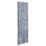 Blau-weißer Insektenschutz-Vorhang aus Chenille, 56x200 cm, für Fenster und Türen.