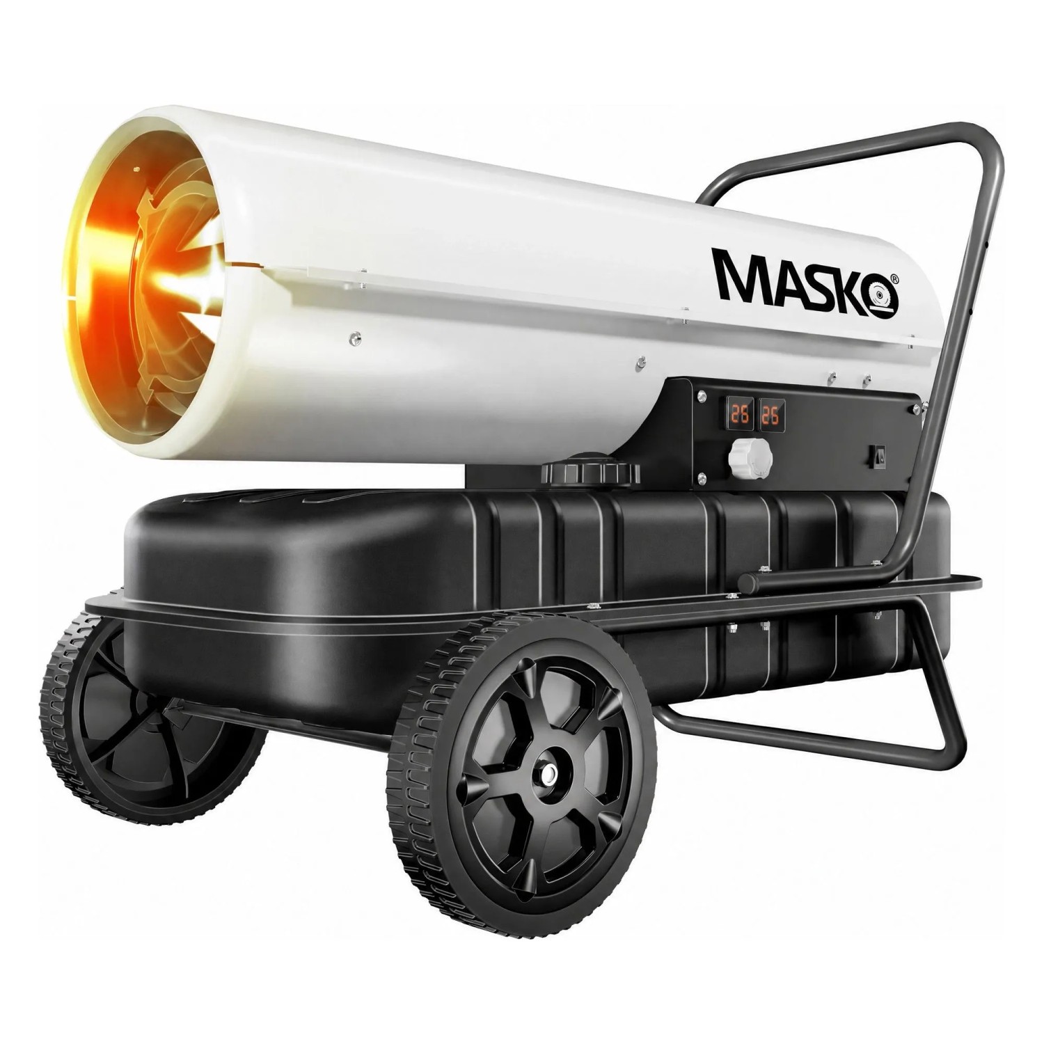 MASKO Diesel Heizkanone 30 kW mit Thermostat 34, Weiß Schwarz