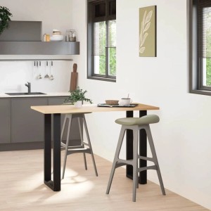 vidaXL Bartischbeine U-Form, 2 Stk., schwarz, Stahl, 50x90 cm. Ideal für Stehtische.