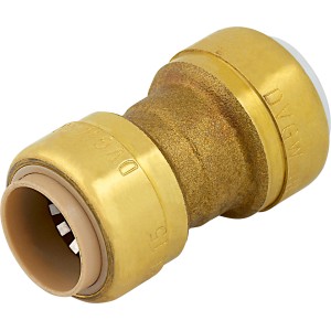 Steck-Reduzierungsmuffe aus Messing, 25 mm, für sichere Rohrverbindungen.