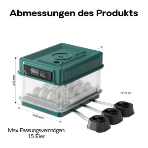 Fudajo Vollautomatischer Flächenbrüter Brutmaschine 15 Eier Inkubator Hühner