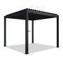 Juskys Pergola Lamellendach Tahiti 3x3 m, anthrazitfarben, aus Stahl für Garten & Terrasse.