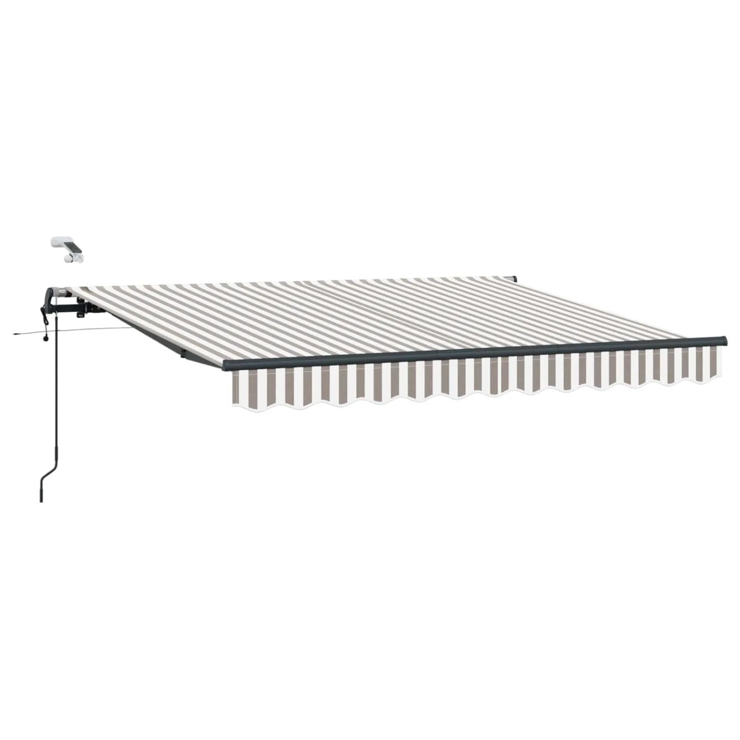 vidaXL Markisenstoff Hellgrau und Weiß 500 x 300 cm Polyester 3426342