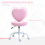 Rosa HOMCOM Bürostuhl mit Herzform, höhenverstellbar und mit Rollen.