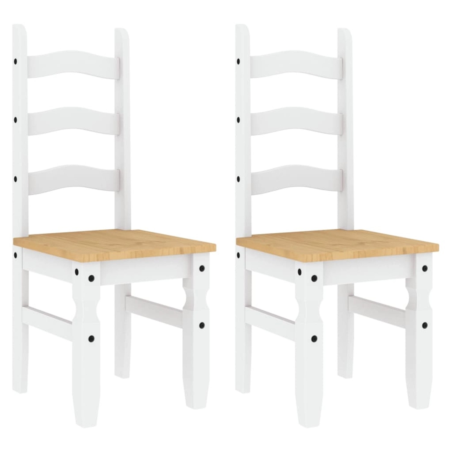 vidaXL Essstühle 2 Stk Corona Weiß 42x47x107 cm Massivholz Kiefer 4005725 günstig online kaufen