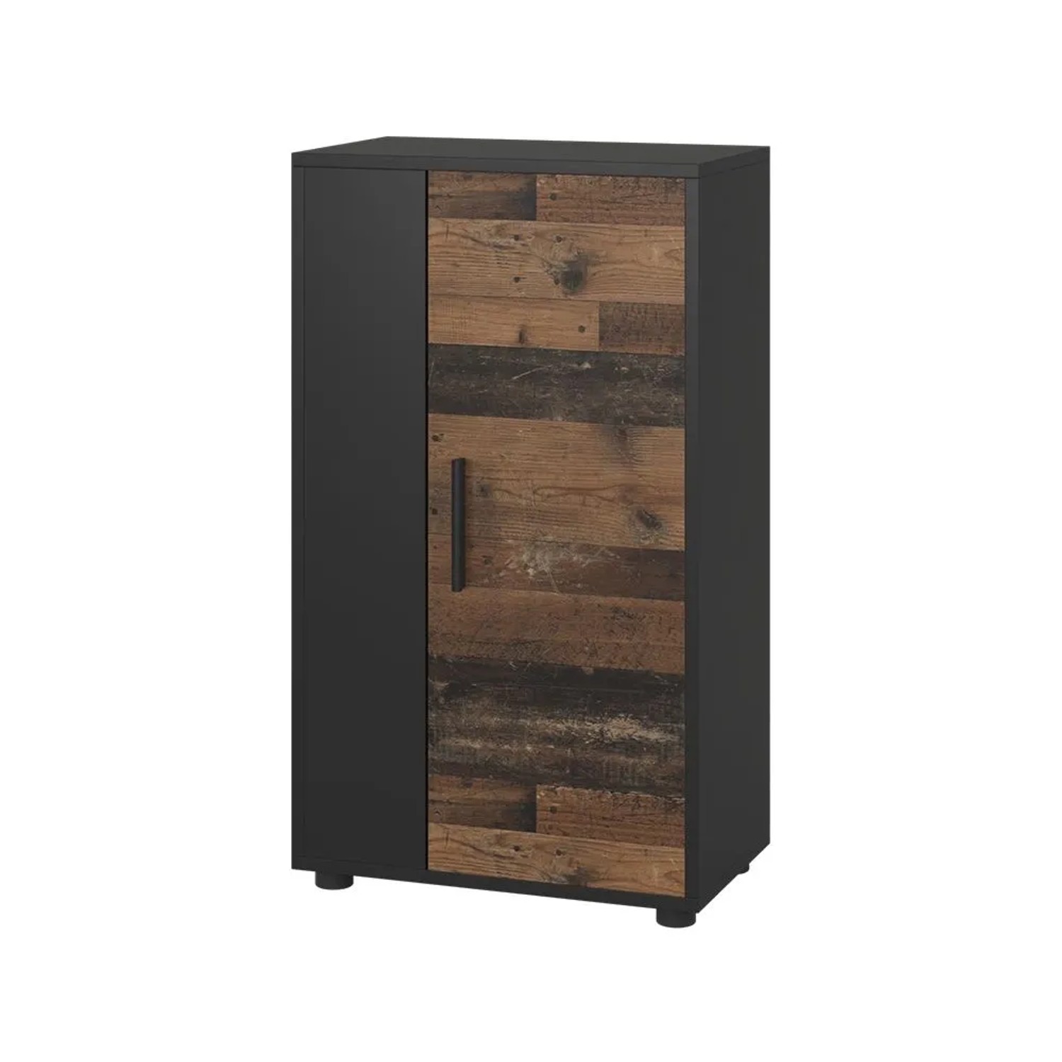 Vicco Kommode Berno Schwarz Oldstyle 50 x 87 mit 2 Fächern Art Nr 55449