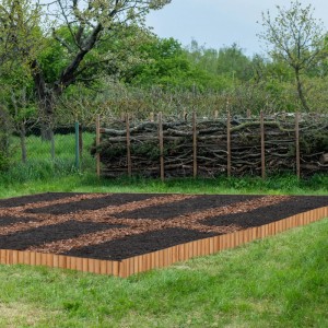 Relaxdays Rasenkante Tannenholz Natur Flexibel 20 cm x 120 cm x 2 cm 1,1 kg