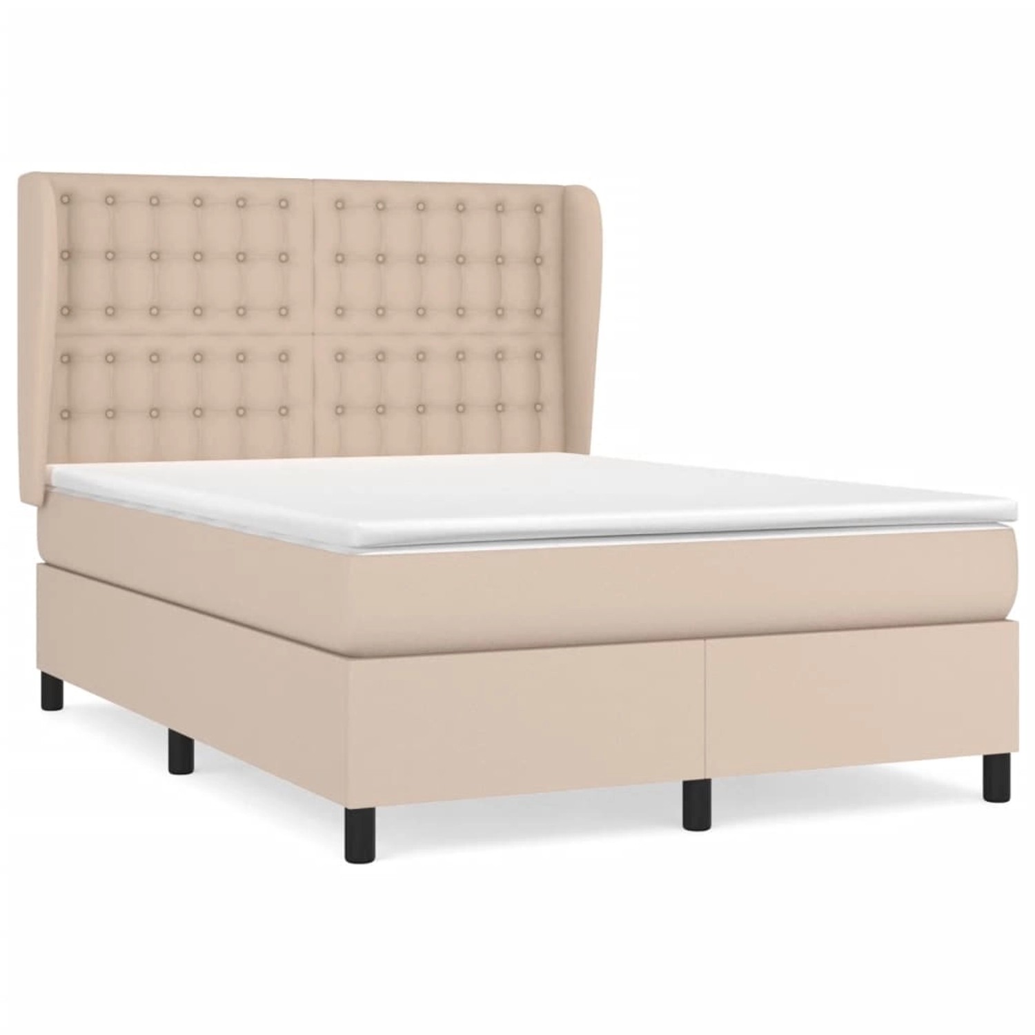 vidaXL Boxspringbett Matratze Cappuccino-Braun 140x190cm Kunstleder1466696 günstig online kaufen