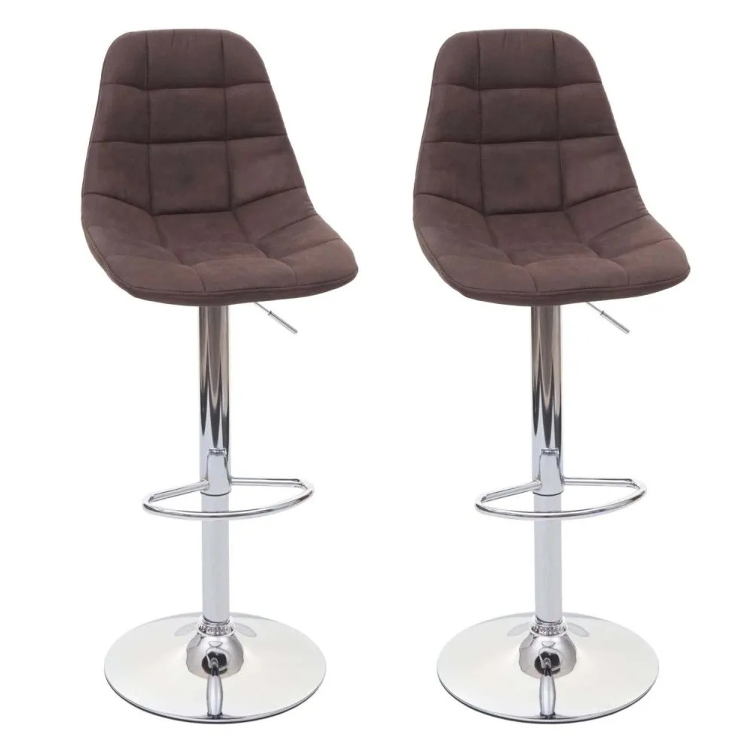 MCW Barhocker A67 2er-Set Vintage Dunkelbraun Textil