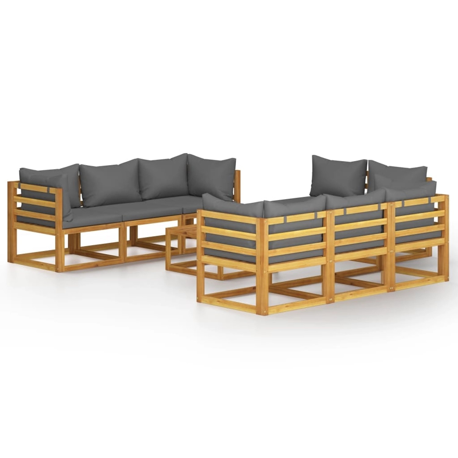 vidaXL 9-tlg Garten-Lounge-Set mit Auflagen Massivholz Akazie Modell 1