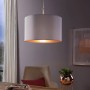 Moderne Eglo Hängeleuchte Pasteri, 38cm, Nickel matt/Weiß-Kupfer, für E27 Leuchtmittel. Pendelleuchte für Wohnbereich.