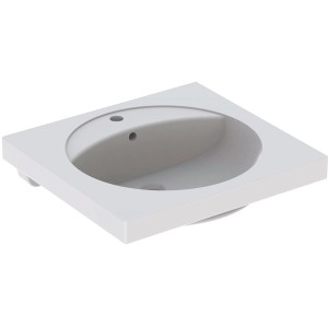 Geberit Preciosa Waschbecken, 60 cm, weiß, mit Hahnloch und Überlauf. Modernes Design für Ihr Badezimmer.