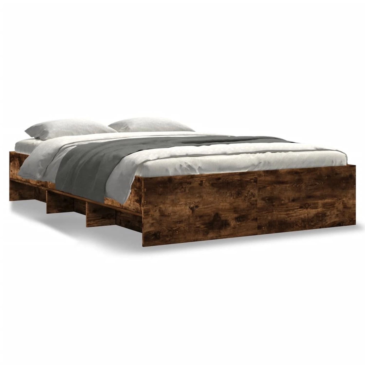 vidaXL Bettgestell ohne Matratze Räuchereiche 140x190 cm Holzwerkstoff 3295 günstig online kaufen