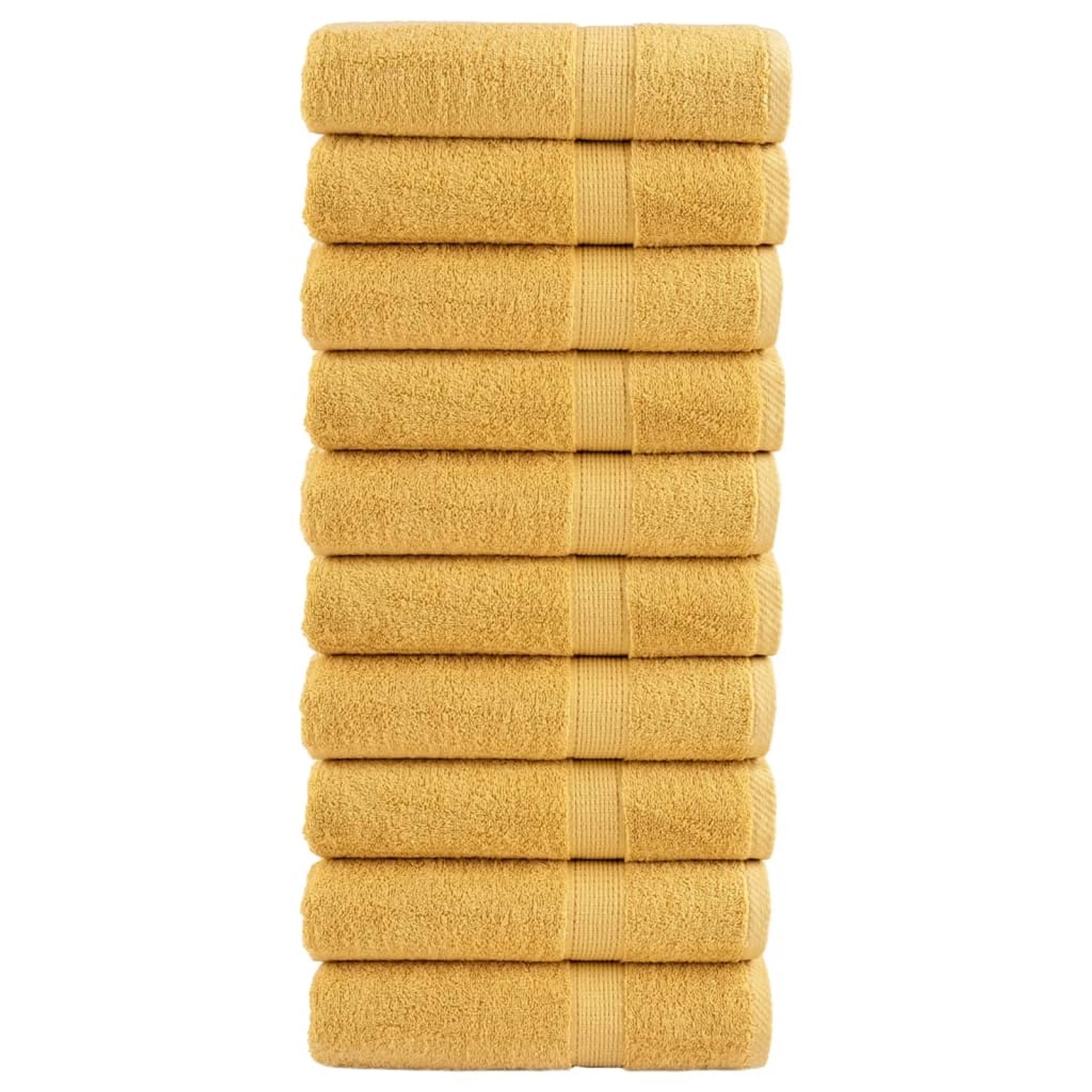 vidaXL Premium-Duschtücher 10 Stk Golden 70x140 cm 600 g/m2 Baumwolle