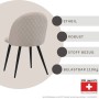 Albatros Esszimmerstuhl CAPO, 4er Set, Beige, Stoffbezug mit Rautenmuster und schwarzen Beinen.