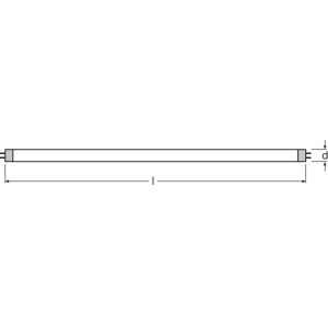 Weiße Leuchtstoffröhre L8W 4000K mit G5 Sockel, neutralweißes Licht. Ideal für Notbeleuchtungsanlagen.