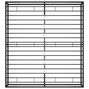 Schwarzes vidaXL Bettgestell aus Metall, 200x200 cm, mit Lattenrost.