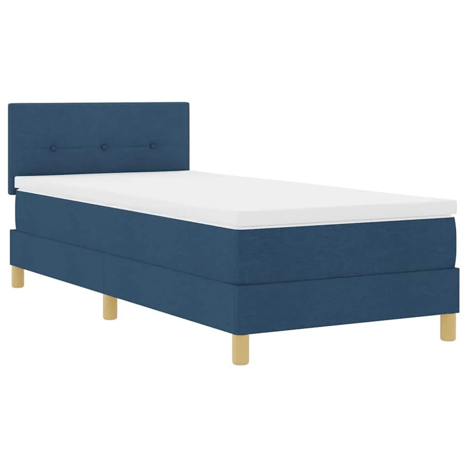 vidaXL LED Boxspringbett mit Matratze mit LED Blau 90 x 190 cm Stoff 3342407