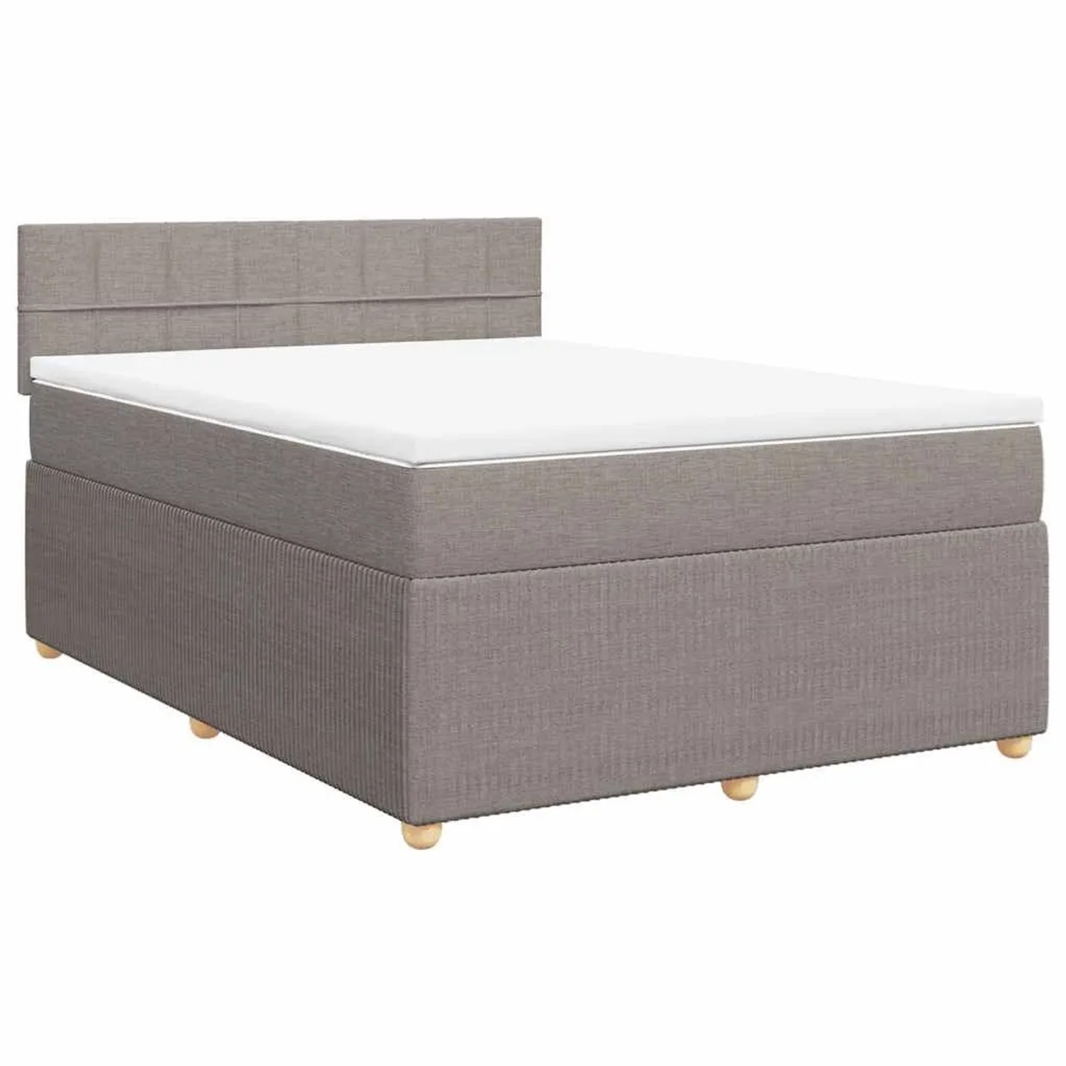 vidaXL Boxspringbett mit Matratze Taupe 140x190 cm Stoff 3289755