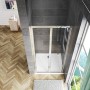 AICA Klapptür 90x185cm für Dusche, ESG Glas, Nischentür, Falttür