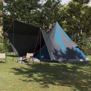 vidaXL Familien-Tipi-Zelt mit Dach Blau und Grau 510 x 690 x 330 cm 42000985