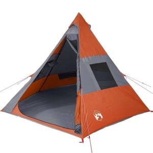 Orangefarbenes Tipi-Zelt für 7 Personen, Camping & Outdoor.