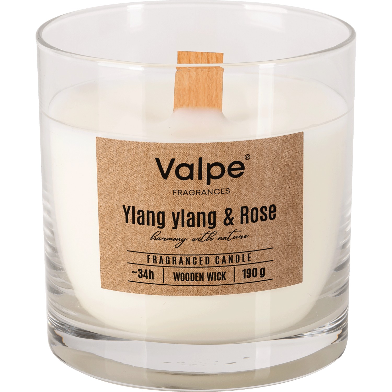 Bispol Valpe Duftkerze mit Holzdocht Ylang Ylang & Rose 8,5 cm günstig online kaufen