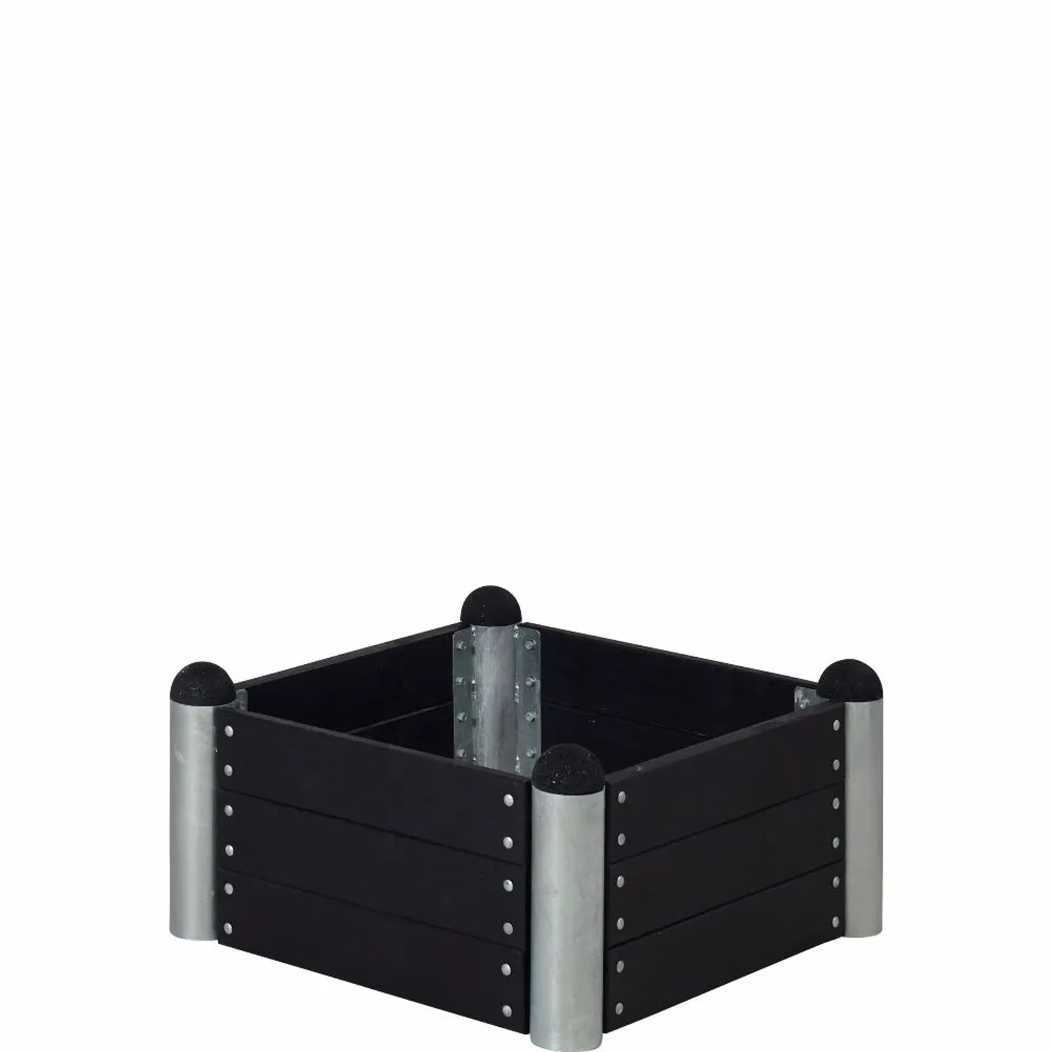 PLUS Kompaktes Hochbeet 80x80 cm Schwarz und Elegant
