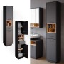 Vicco Badschrank Beatrice, Anthrazit/Sonoma, 38x190cm, mit Türen und Schublade für Badutensilien.