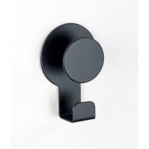 Wenko Wandhaken Blandas, Edelstahl rostfrei, schwarz matt. Handtuchhalter für Bad und Küche.