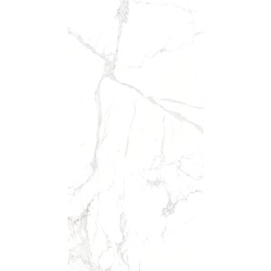 Weiße, matte Feinsteinzeug Bodenfliese, 60x120 cm, mit Marmor-Optik für Innen- und Außenbereich.