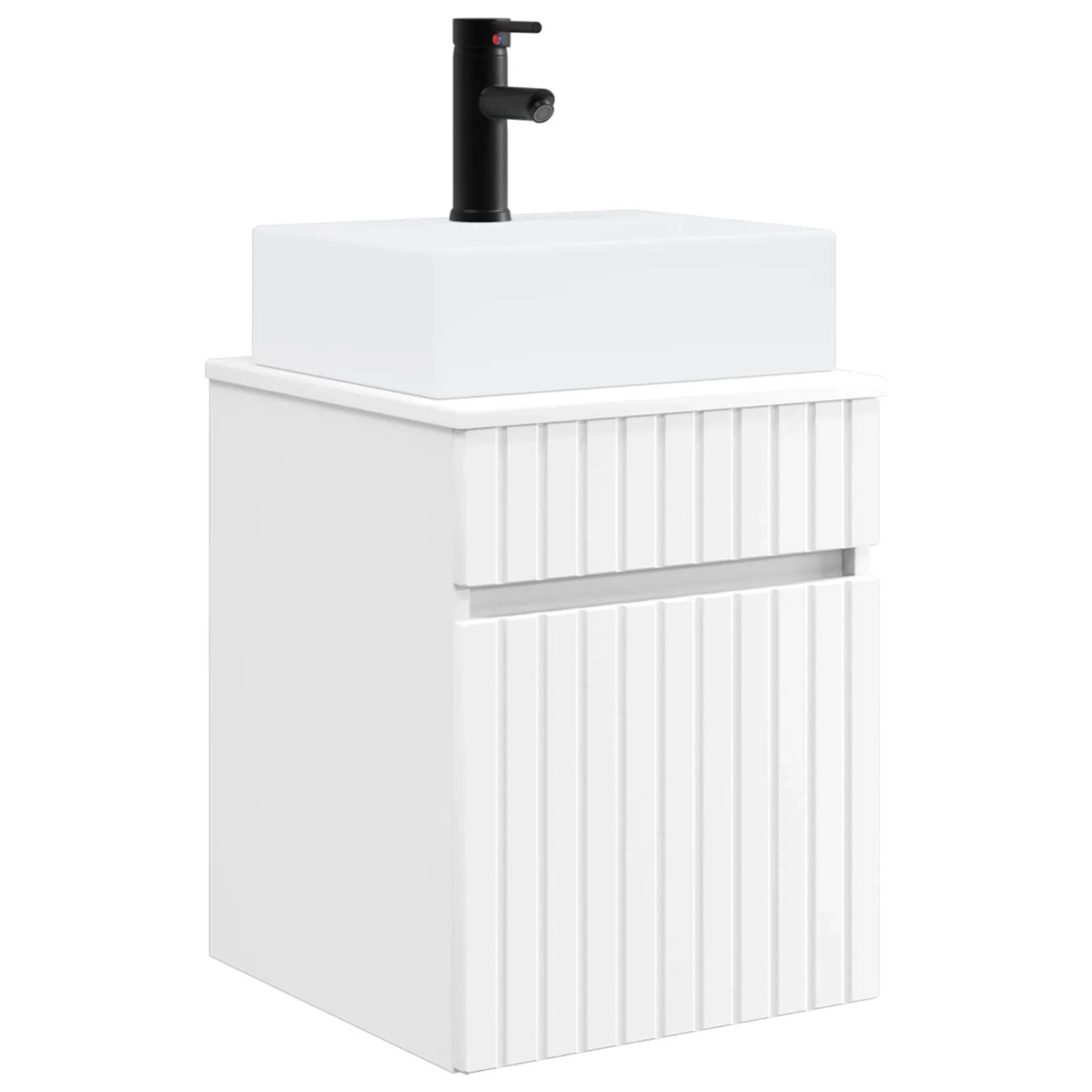 vidaXL Wandmontierter Waschbecken Vanity Weiß 39 x 41 x 62,5 cm 890572
