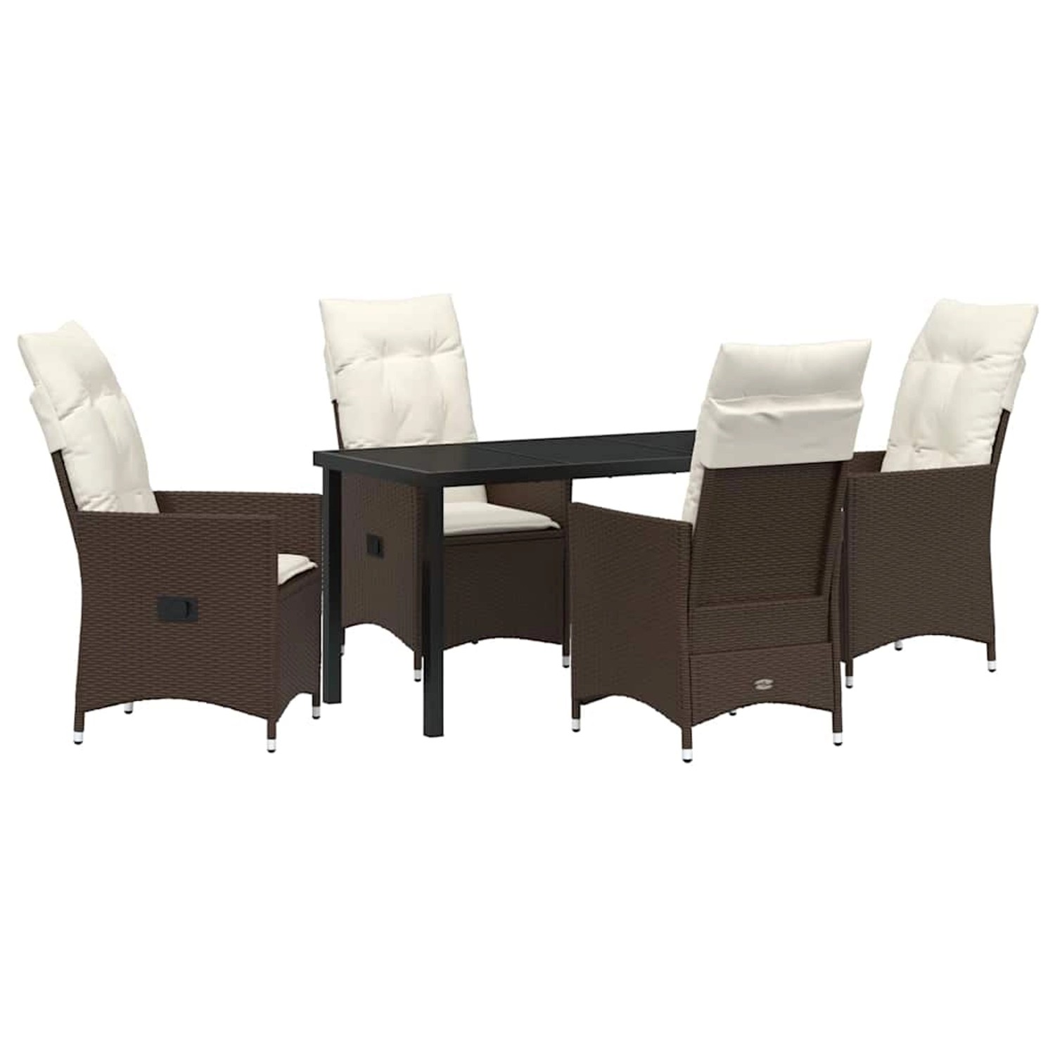 vidaXL Garten Essgruppe mit Kissen 5-Tlg Braun Poly Rattan 3379543 günstig online kaufen