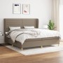 vidaXL Boxspringbett Taupe (200x200 cm) mit Matratze und Kopfteil im Schlafzimmer.