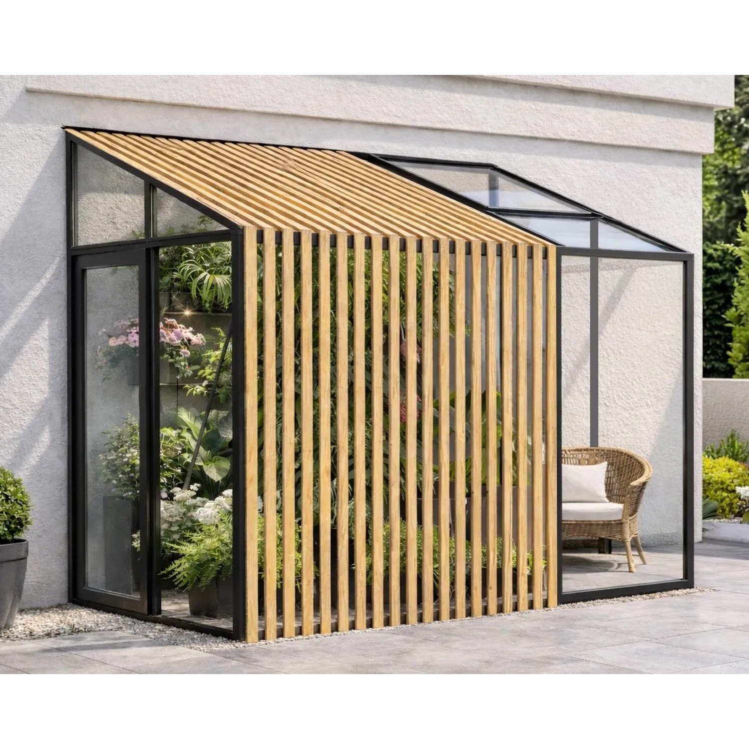 Bloomcabin Premium-Qualität Gewächshaus Wandgewächshaus mit Accoya Fusion GHLTAF1