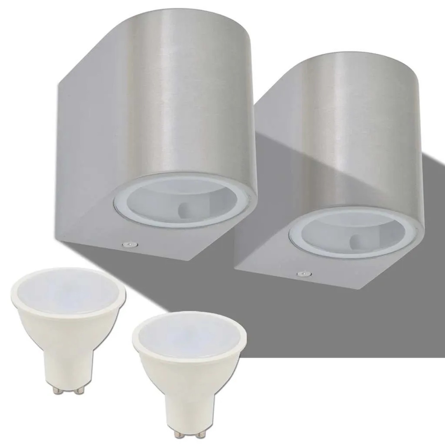 vidaXL LED Außenwandleuchten 2 Stk Rund Abwärts 42410