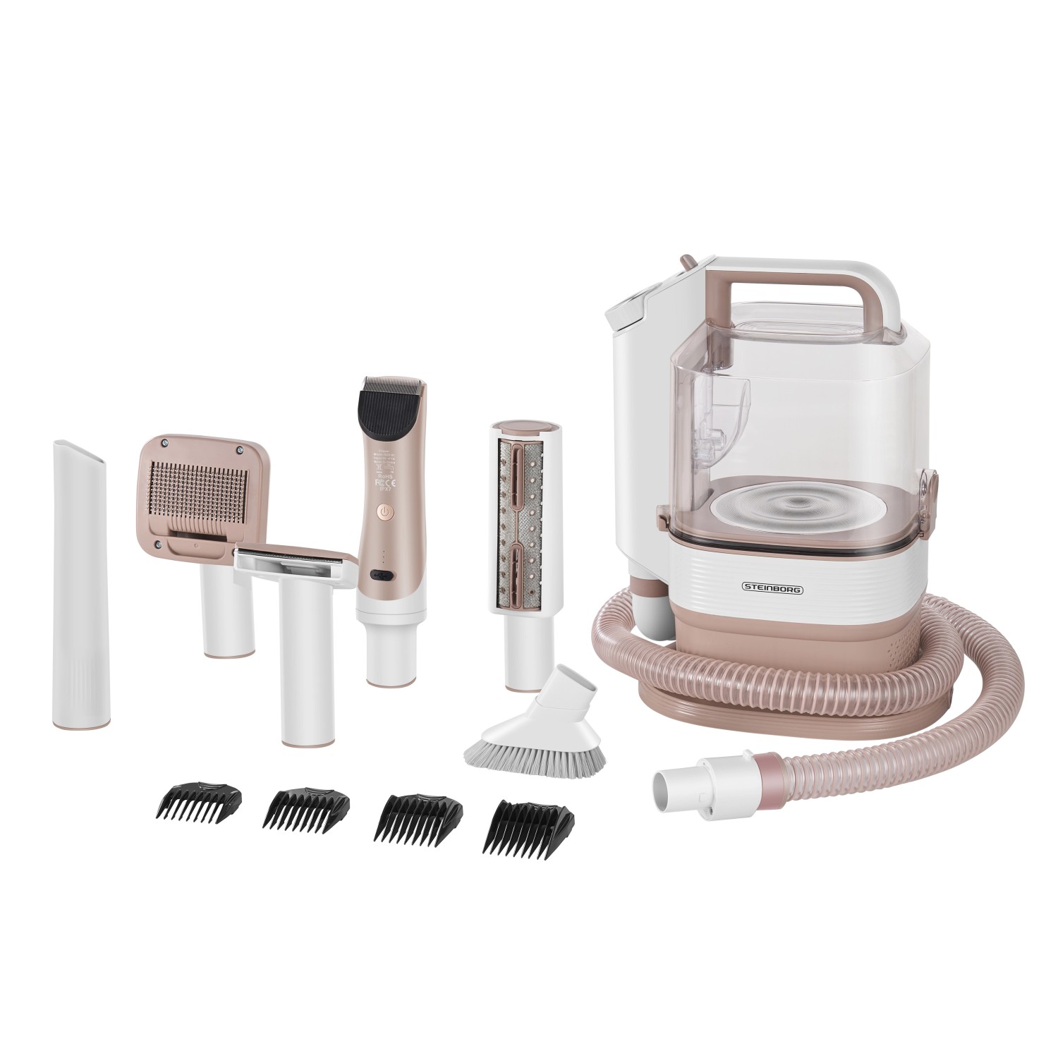 Steinborg SB-1070 Tierhaarpflegeset 7-in-1 Haustierpflegeset mit Staubsauge günstig online kaufen
