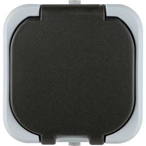 REV Ritter AquaTop Aufputz-Steckdose, grau, mit Klappdeckel für Feuchträume.