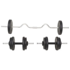 vidaXL Langhantel und Kurzhantel-Set 30 kg 91401