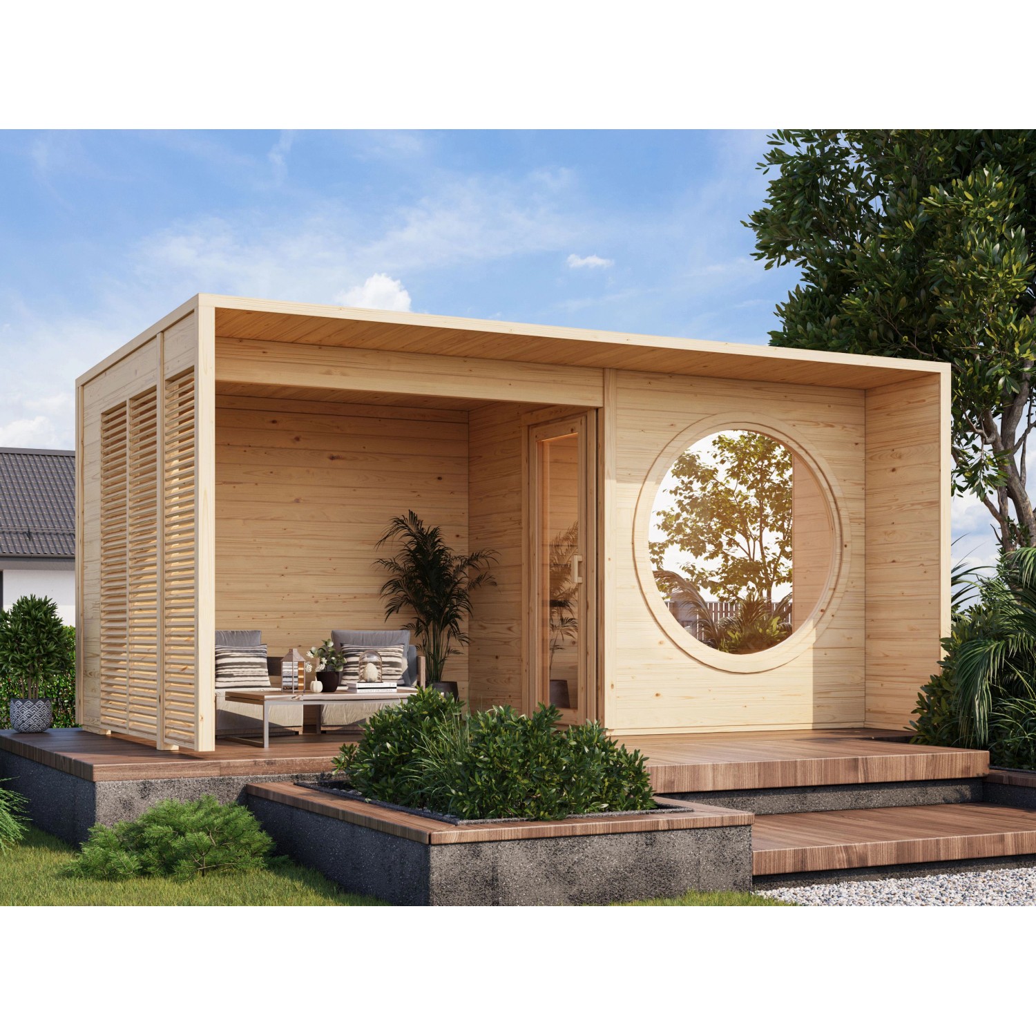 Fjordholz Saunahaus Modell Box Größe XXS + SD Natur günstig online kaufen