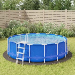 vidaXL Pool-Bodentuch Hellgrau Ø428 cm Polyester Geotextil 94219